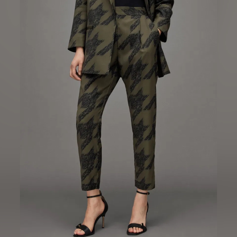 ALL SAINTS | Aleida Houndstooth Toni Tapered Trousers - Picture 5 of 14